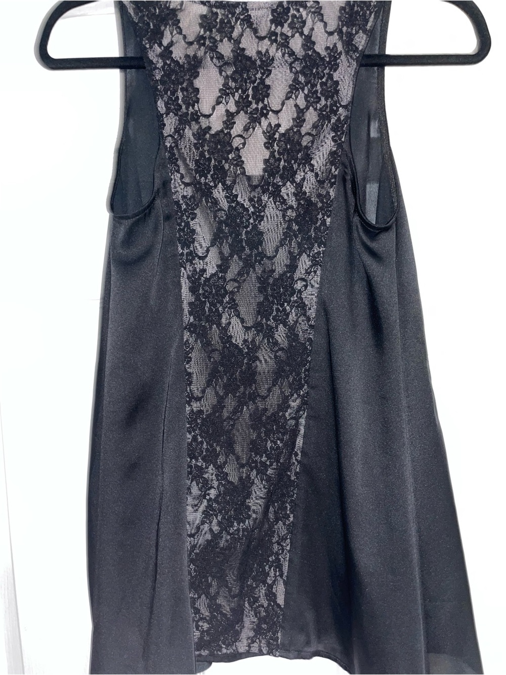 Express Black Sheer Lace-Panel Sleeveless Top